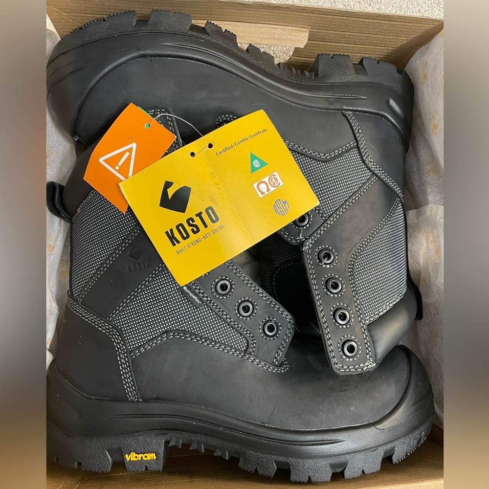 bnwt kosto steel-toed water resistant work boots